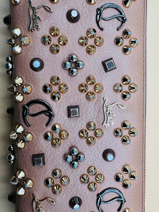 Christian Louboutin Handbags - Christian Louboutin Studded Zip Wallet in Dusty Rose